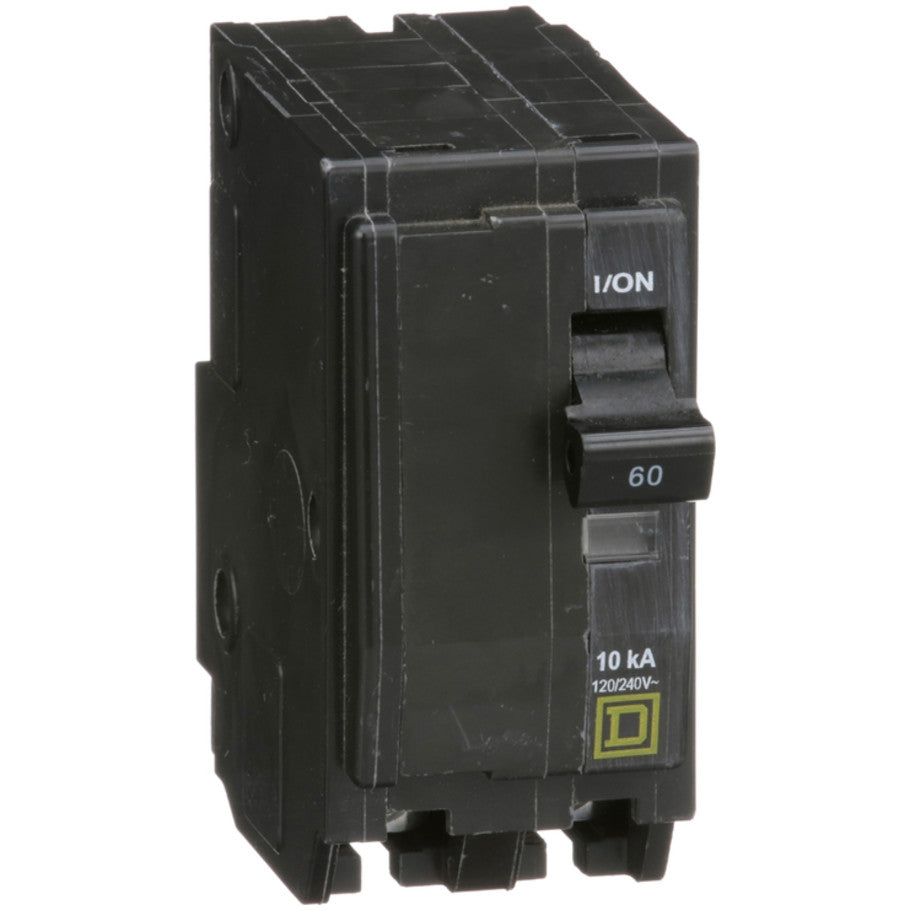 QO Miniature Circuit Breaker, Plug-In, 10kA, Common Trip, 120/240 Vac, 2-Pole, 60A