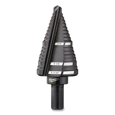 Step Drill Bit, 3/8 in Shank, 7/8 in to 1-7/32 in, Black Oxide