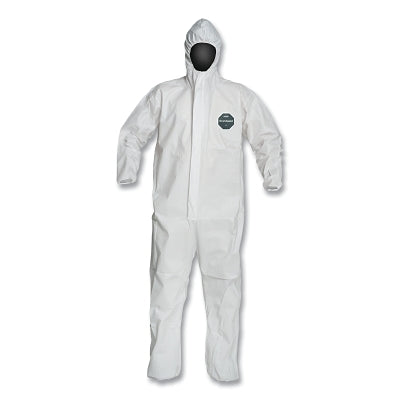 ProShield 50 Hooded Coveralls with Elastic Wrists/Ankles, White, 3X-Large