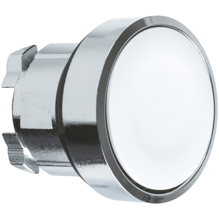 Head for non illuminated push button, Harmony XB4, metal, flush, white, 22mm, spring return, unmarked