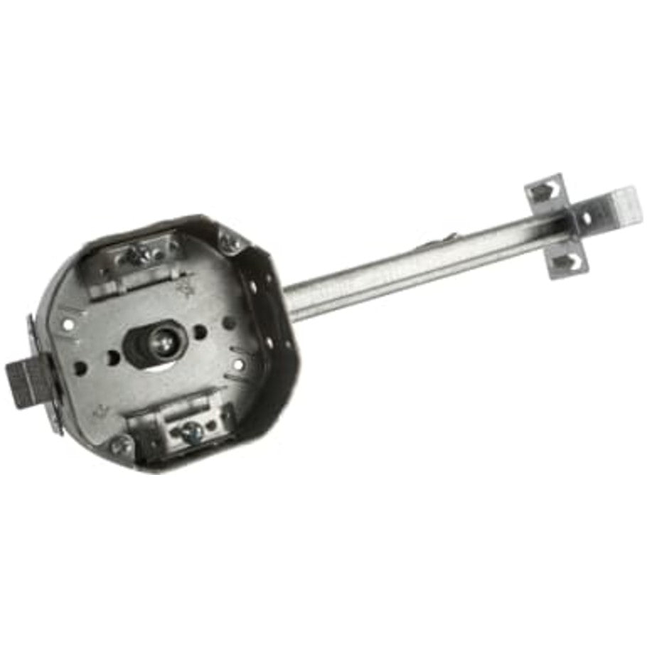 Steel City 4 in. Dia. Octagon Box, Steel, 1-1/2 in. D, 14-1/2 to 26-1/2 in. Adjustable Bar Hanger with Fastener