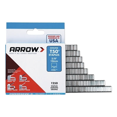 T50 Type Staple, #506, 3/8 in L x 3/8 in W, 1,250/PK
