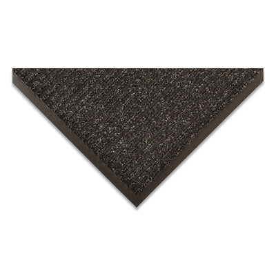 Heritage Rib Heavy-Weight Scraper Entrance Mat, 117, 3/8 in x 3 ft W x 5 ft L, Needle-Punched Yarn, Vinyl Backing, Charcoal