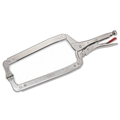 Locking C-Clamp, Swivel Pads, Locking Grip, 18 in Long