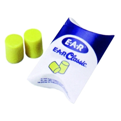 3M 310-1001 E-A-R Classic Foam Earplugs, PVC, Yellow, Uncorded, Pillow Pack