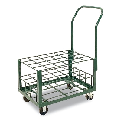 Medium-Duty M7, M9, C, D, and E Size Cylinders Transport Cart, Holds 24 Cylinders, 4-Casters