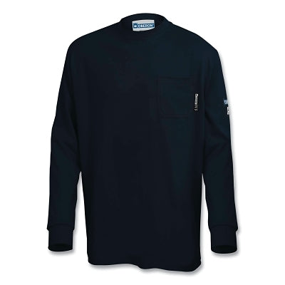 FR/Arc-Rated Safety Shirt, ZFI209, Long-Sleeve, Pullover, Cotton Knit, XL, Navy Blue