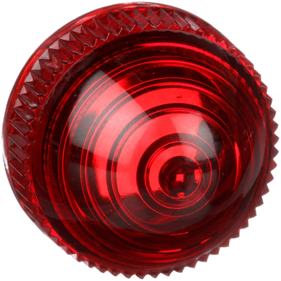Pushbutton Pilot Light Lens, Plastic, Domed, Red