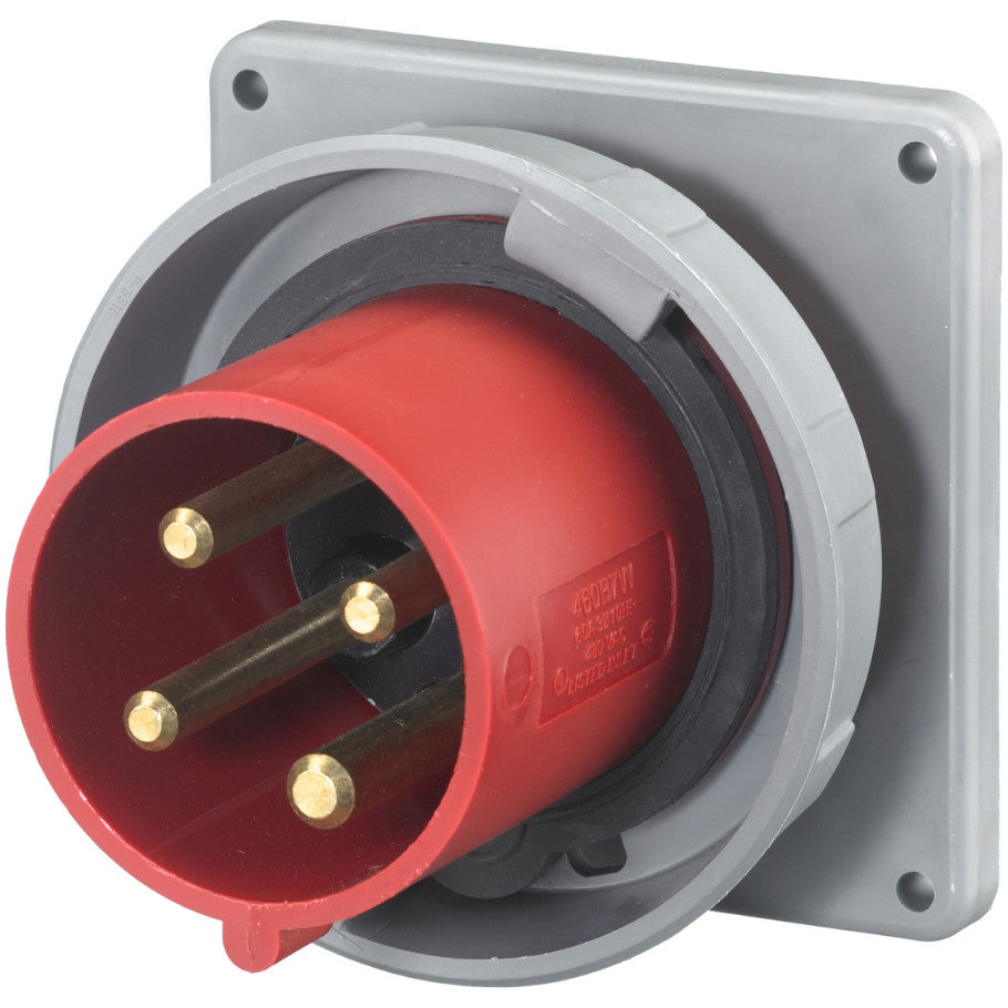 Pin and Sleeve Inlet, 60 A, 480 VAC, 3-Pole, 4-Wire, Red