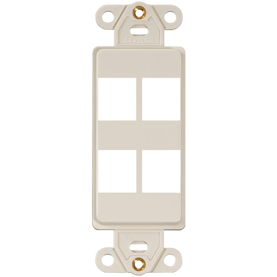 QuickPort Decora Multimedia Insert, 4-Port, Light Almond