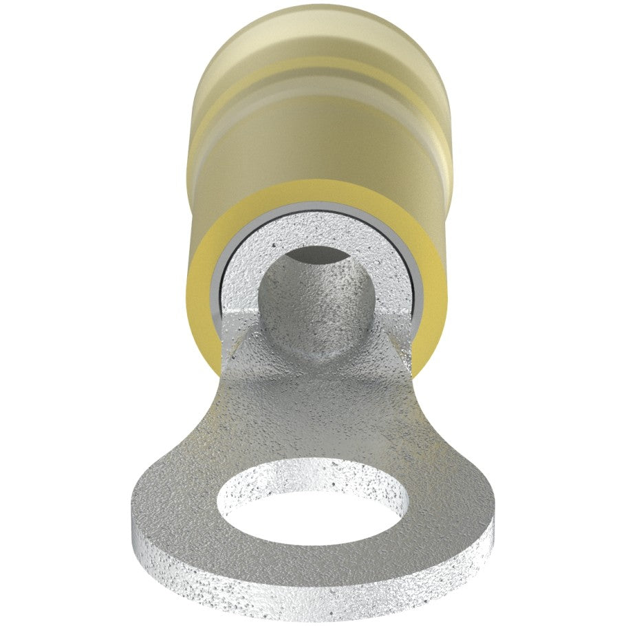 Pan-Term PN10-10R-D Ring Terminal, Yellow, Nylon, 10-12 AWG,  10 Stud, PK500