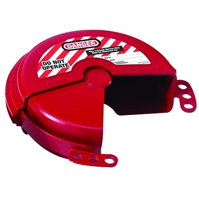 Rotating Gate Valve Lockout, 2 in to - 5 in dia Handle, Red