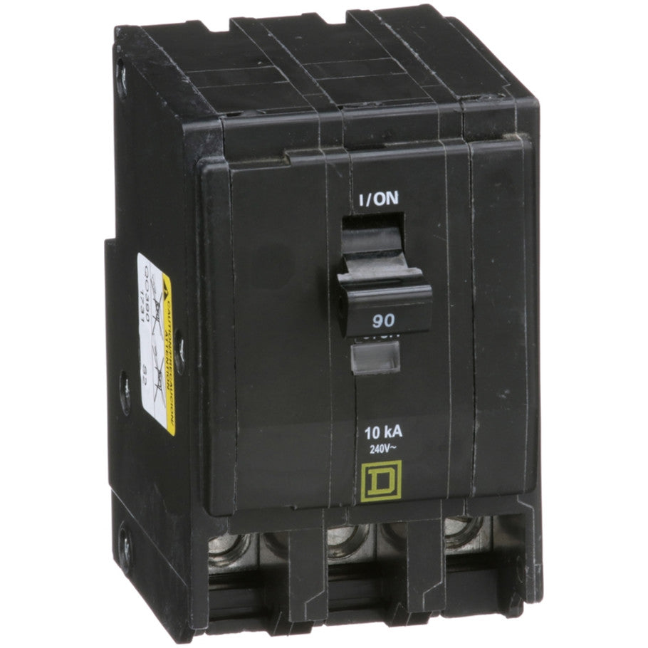 QO Miniature Circuit Breaker, Plug-In, 10kA, Common Trip, 240 Vac, 3-Pole, 90A