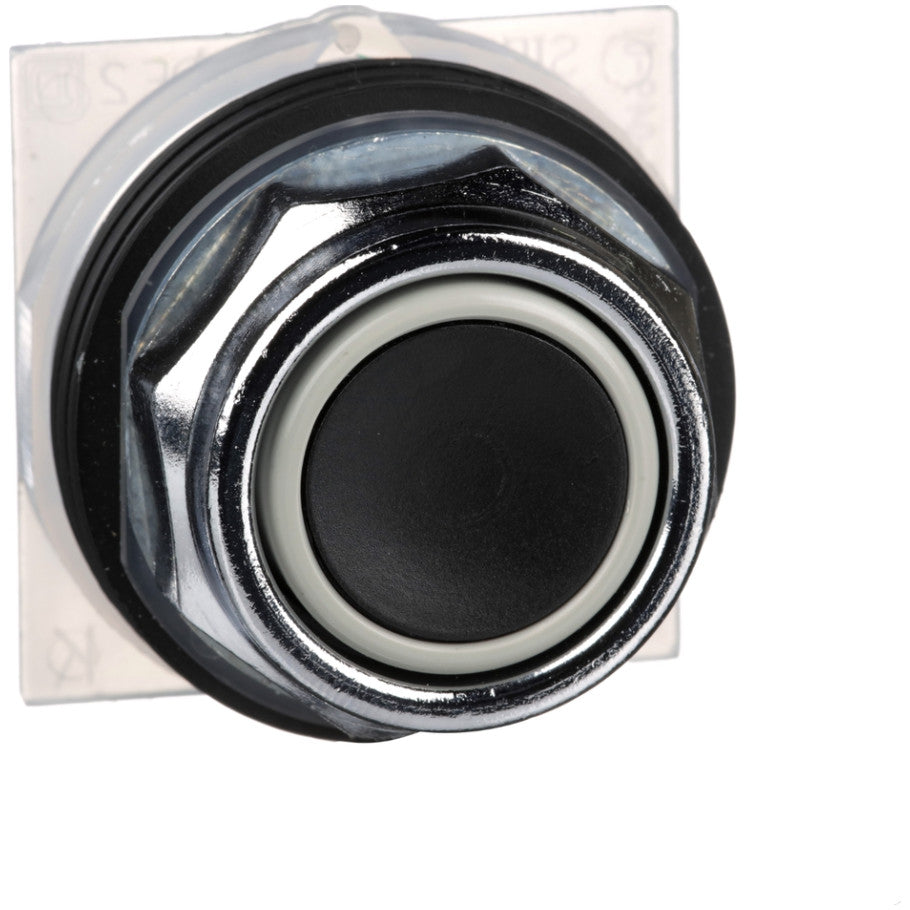Non-Illuminated 30mm Pushbutton Operator, Momentary, No Contacts, Full Guard, Black