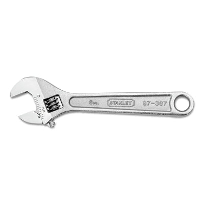 Adjustable Wrench, 6 in OAL, 3/4 in Opening, Chrome