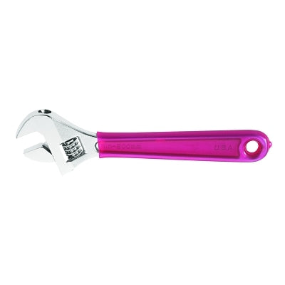 Extra Capacity Adjustable Wrenches, 8 in Long, 1 1/8 in Opening, Chrome, Dipped