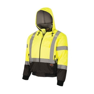 5208AU Series Waterproof Insulated Bomber Jacket, Polyurethane, Small, Hi-Vis Yellow