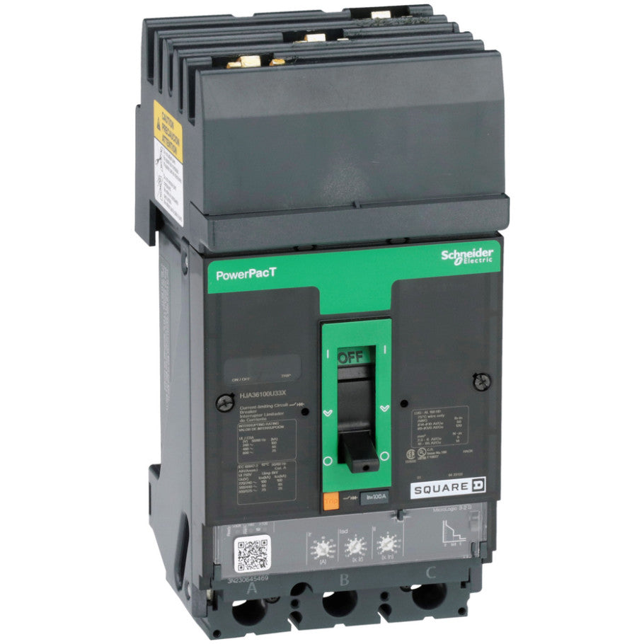 Molded Case Circuit Breaker, 100 A, 600 V, 3-Pole, I-Line Mount, 25 kA