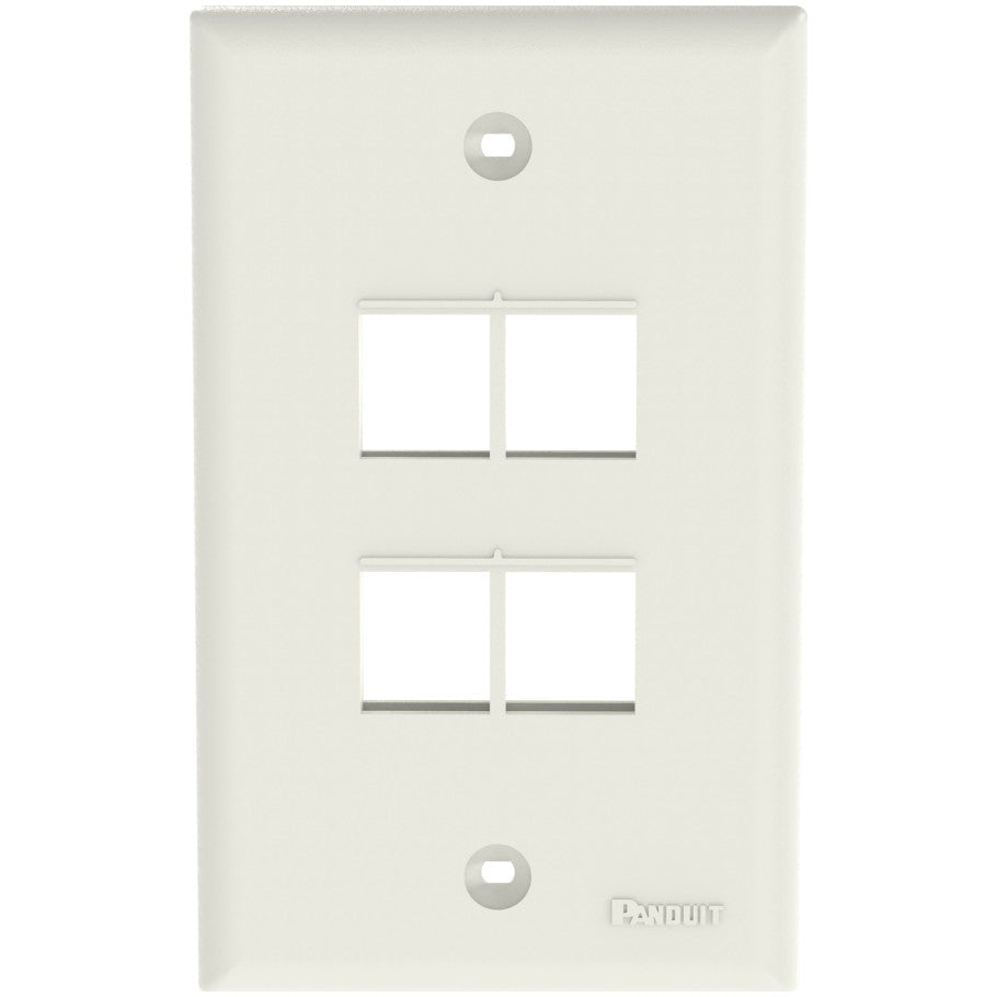NetKey Vertical Faceplate, 1-Gang, 4-Port, Off White