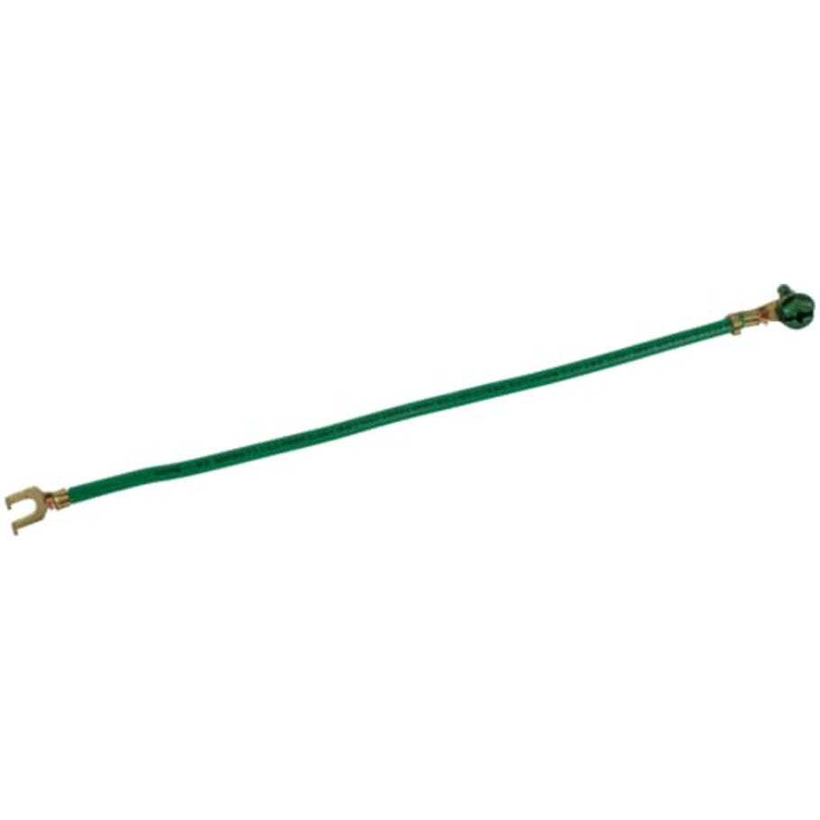Steel City 8" Solid Copper  12AWG Insulated Wire Pigtail w/(1) 10-32 x 3 /8" Captive Round-Head Screw/(1) Fork-Tongue Terminal