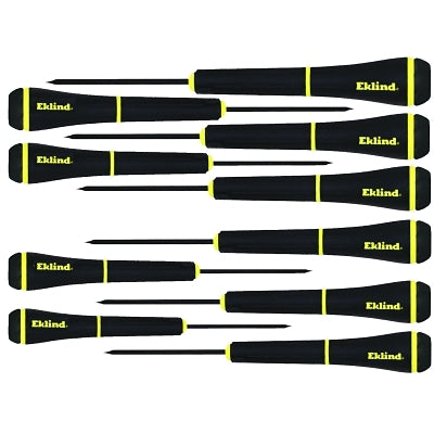 PSD Precision Slotted & Phillips Screwdriver Set, 10 Pieces,1 mm to 4 mm/#000 to #1