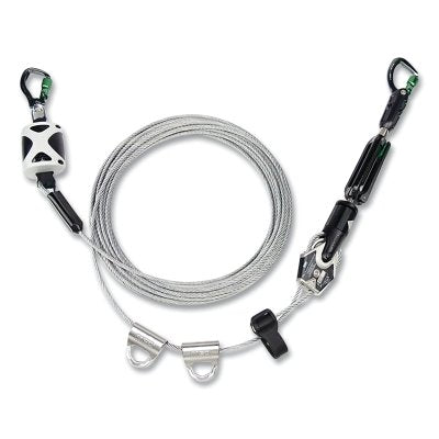 Temporary Horizontal Lifeline System, Cable, 60 ft L, 2 Man