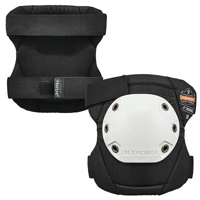 Proflex 300HL Rounded Cap Knee Pad, Hook & Loop, Black w/White Cap
