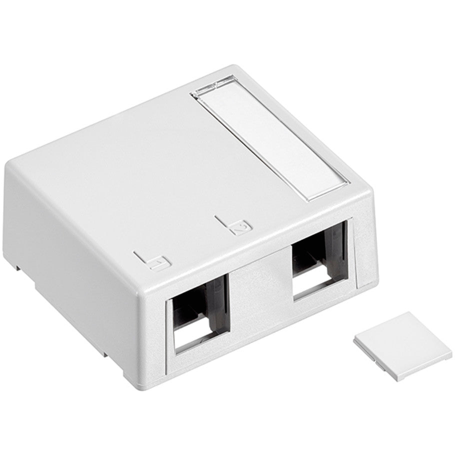 QuickPort Surface Mount Box, Plenum Rated, 2-Port, White