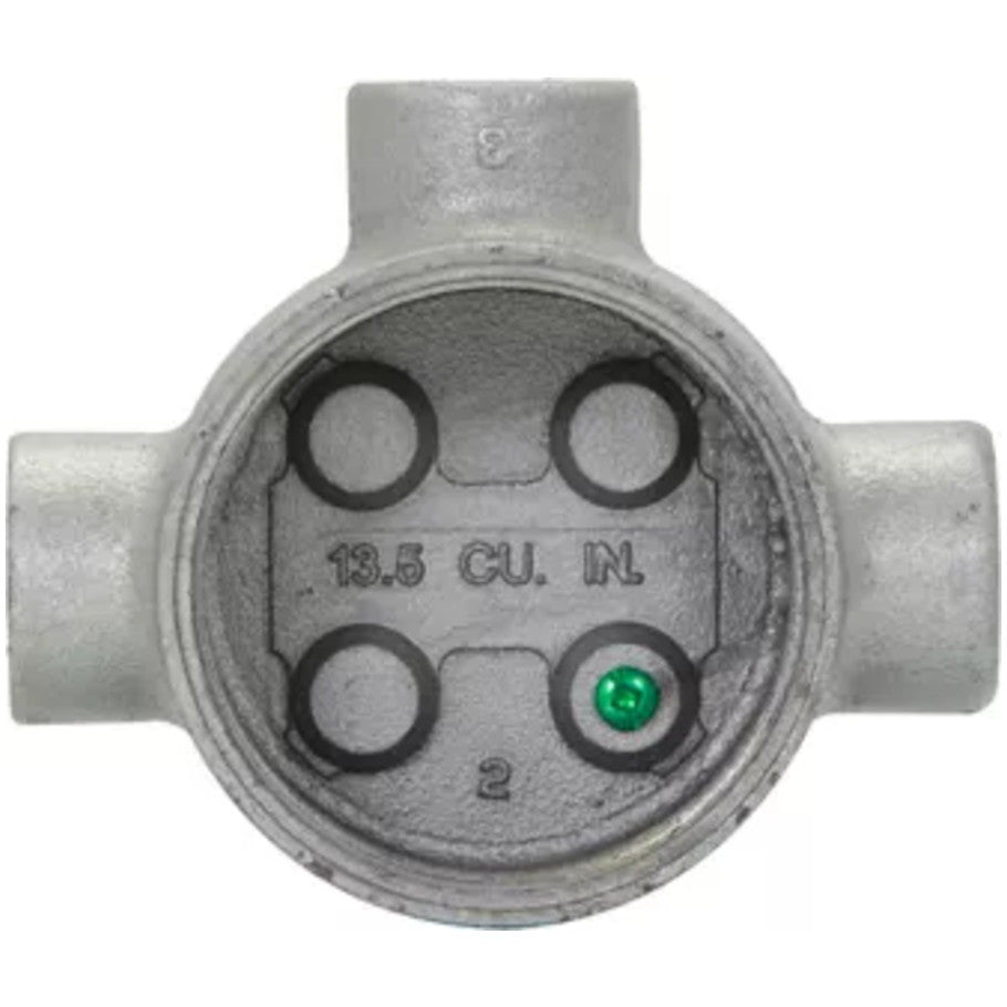 Eaton Crouse-Hinds series GUA conduit outlet body, Copper-free aluminum, T shape, 1"