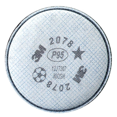 3M 2078 2000 Series Particulate Filter, P95, Organic Vapors/Acid Gases, White