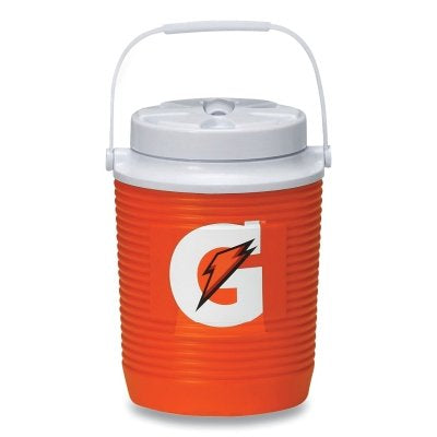 Beverage Cooler, 1 gal, Orange/White