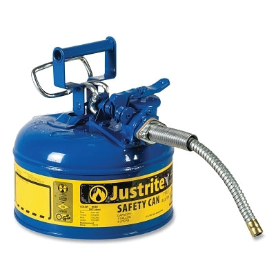 Type II AccuFlow Safety Can, Kerosene, 1 gal, Blue, Includes 5/8 in OD Flexible Metal Hose