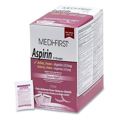 Aspirin Pain Reliever, Unflavored, 500 Tablets