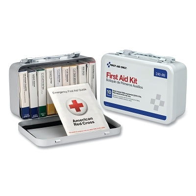 10 Person OSHA Bulk First Aid Kit, Metal Case, Wall Mount, Carry Handle