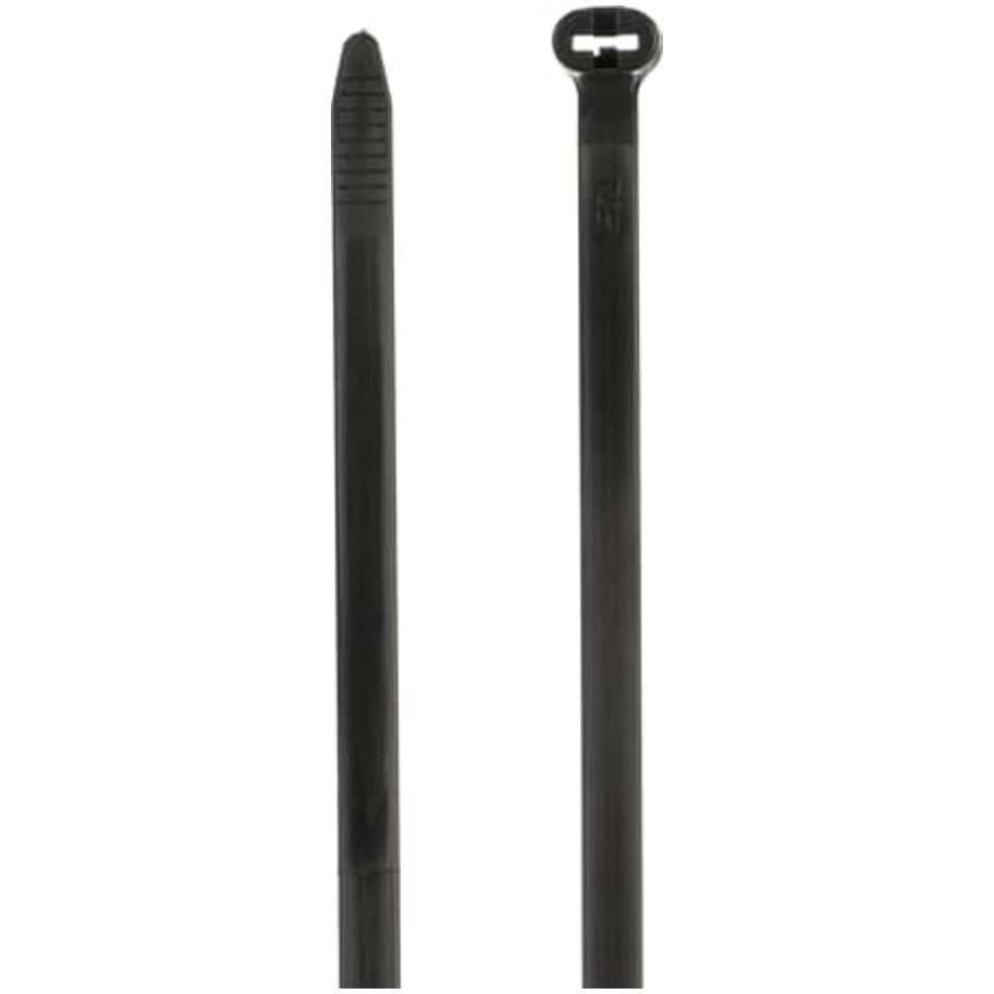 Ty Rap Cable Tie, Weather Resistant, Stainless Steel Locking Device, 35.00 L x 0.32 in. W, Black Nylon