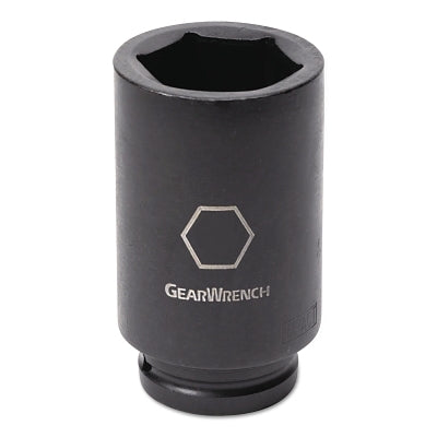 Impact Socket, 3/4 in Drive Size, 1-9/16 in Opening Size, 6-point, Deep Length