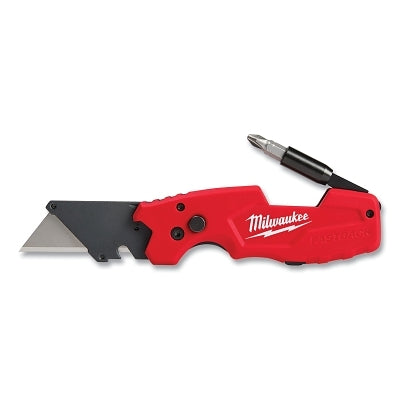 Fastback Utility Knife, 8.75 in L, Straight/Steel Blade, Plastic Handle, Red, 6-in-1