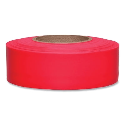 Taffeta Flagging Tape, 1-3/16 in x 150 ft, Flourescent Red