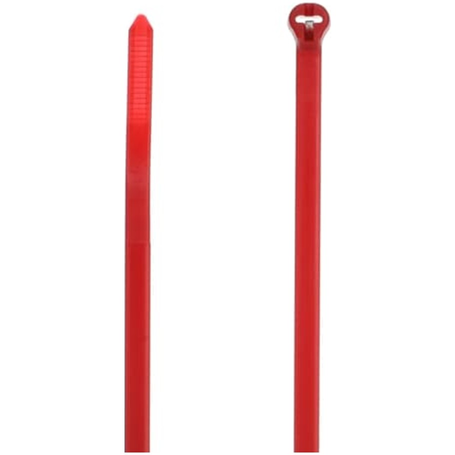 Ty Rap Cable Ties With Stainless Steel Locking Device, UV Resistant Red Nylon