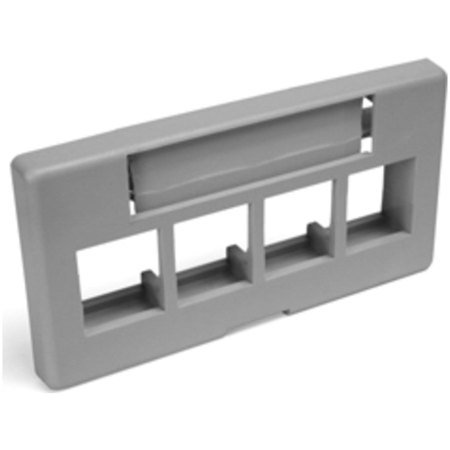 QuickPort Modular Furniture Faceplate, 4 Port, Gray