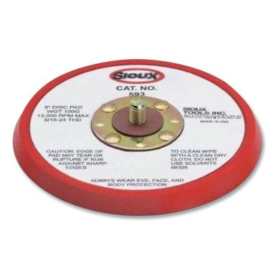 Orbital Sander Backing Pad, 5 in dia, PSA, Urethane, 13000 rpm, 3/8 in thick, Non-Vac