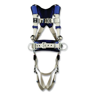 3M 1401093 ExoFit X100 Comfort Construction Positioning Safety Harness, Back/Hip D-Rings, X-Large, Quick-Connect