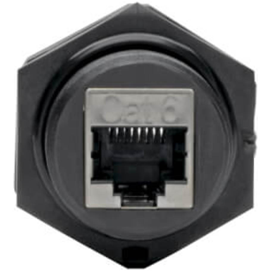 RJ45 Bulkhead Coupler for Cat5/Cat6, Female to Female, Shielded, Industrial, Dust Cap - IP68,  TAA