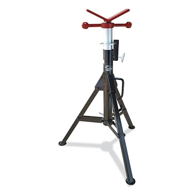 Hi-Jack Style Pipe Stand, V-Head, 2500 lb Cap, 1/2 in to 18 in Pipe, 28 in to 49 in H