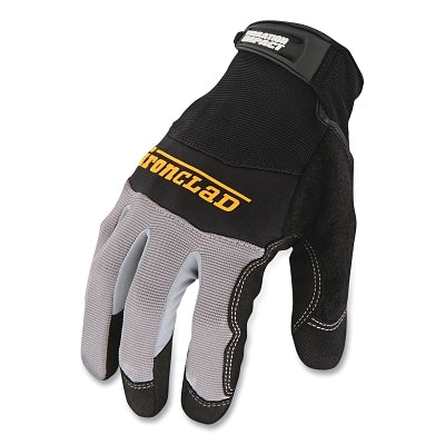 Vibration Impact Gloves, Synthetic Leather with Gel Pad Palm/Nylon BOH, Medium, Black/Gray