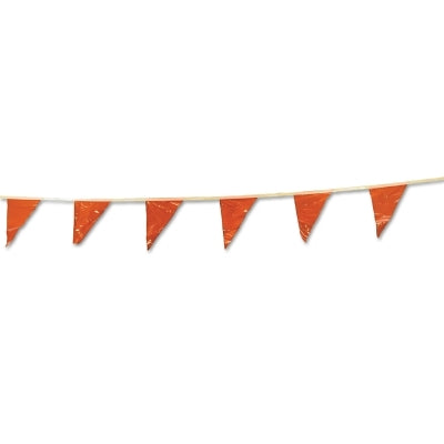 Pennant, 9 in x 12 in, 100 ft String, Vinyl, Orange