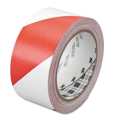 3M 021200-43186 Hazard Marking Vinyl Tape, 2 in x 36 yd, Red/White