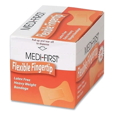 Extra Heavy Weight Adhesive Bandage, 2 in W, 1 in L, Fingertip, Fabric