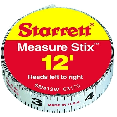 Measure Stix Steel Measuring Tape, 1/2 in x 12 ft, Left-to-Right Reading