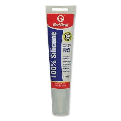 100% Silicone Architectural Grade RTV Sealant, 2.8 oz Squeeze Tube, Clear